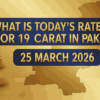 What is today's rate of gold for 19 carat