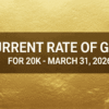 what is the current rate of gold for 20k 31 march 2026